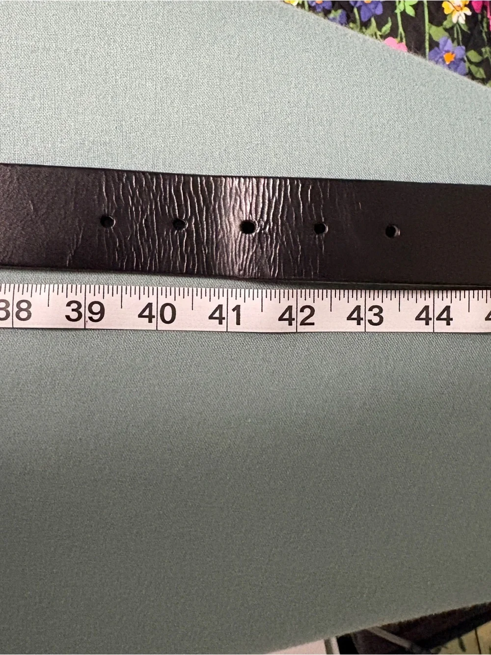 Men's Black 40in. GenuineLeather Belt: Brushed Metal Buckle: Fair Used Condition
